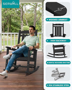 SERWALL Outdoor Rocking Chair Set of 2, HDPE Patio Rocking Chair All-Weather - Image 5