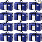 TAILI 12 Pack Dark Blue Extra Large Moving Bags, Heavy Duty Totes by TAILI