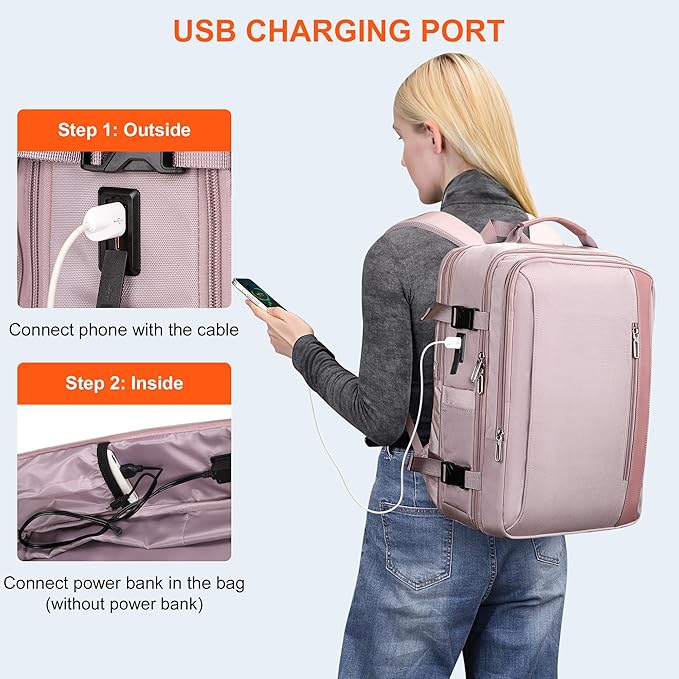 PIJUSHI Travel Backpack for Women Expandable Carry on Luggage Backpack Airline - Image 6