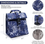 SUNNY BIRD Insulated Lunch Bag Rolltop Lunch Box Tote Bag - Image 4
