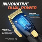 Fagaci Professional Hair Clippers for Men - Precise Cutting, Turbo Power Cordless Hair Clippers with 5 Hour Battery Life