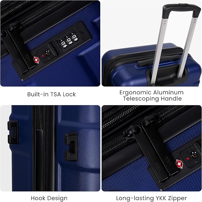 Luggage Sets 3 Piece with Spinner Wheel, Hardside Suitcase Set with TSA Lock - Image 5