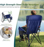 ALPHA CAMP Oversized Folding Camping Chairs High Backrest Heavy Duty Lawn Chairs - Image 8