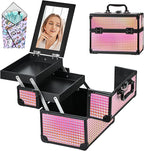 Makeup Case Organizer, Makeup Train Case, Trays Cosmetic Box Portable, by Unknown