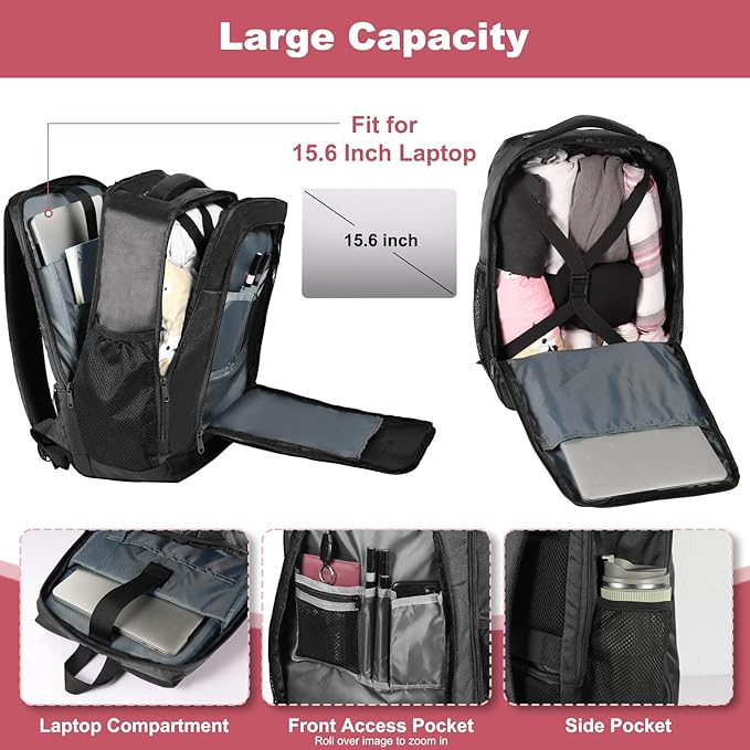 Travel Laptop Backpack for Men and Women, Business Anti Theft Slim Sturdy - Image 5