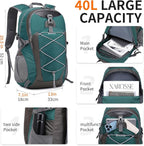 40L Hiking Backpack Lightweight Daypack Waterproof Travel Camping Backpack - Image 3
