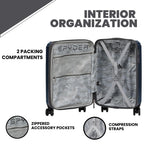 Traverse 25 Inch Expandable Hardside Upright Checked Suitcase with 360° Spinner Wheels (Deep Blue / Medium Checked)