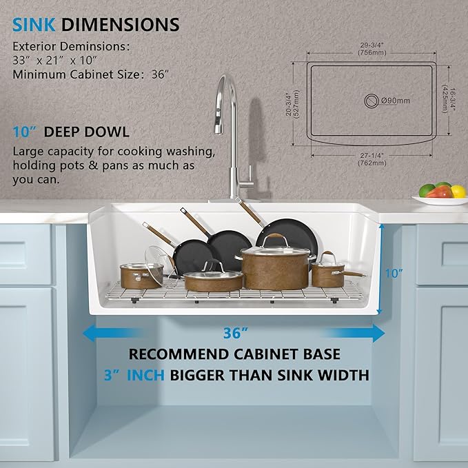 33 White Farm Sink - Image 5