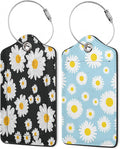 Daisies Luggage Tags, 2 Pack Luggage Tag, Leather Privacy Cover ID Label by Unknown