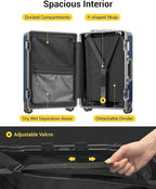LEVEL8 Carry On Luggage Airline Approved Zipperless - Image 6