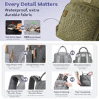 RUVALINO Diaper Bag Backpack, Large Capacity, Waterproof, Olive Green - Image 7