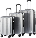 Coolife Luggage Expandable Suitcase PC+ABS 3 Piece Set by COOLIFE