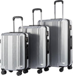 Coolife Luggage Expandable Suitcase PC+ABS 3 Piece Set by COOLIFE