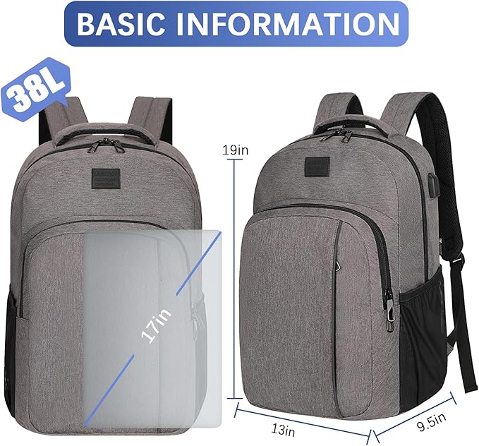 LARIPOP Extra Large Backpack, 17.3 Inch Business Laptop backpack - Image 2