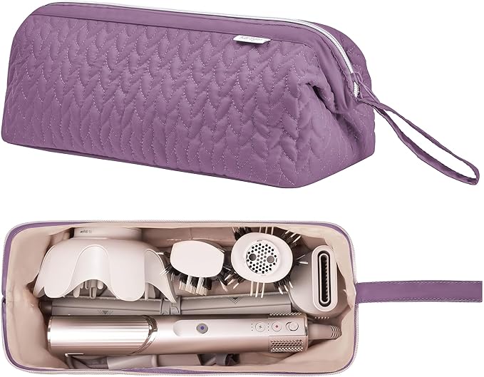 Shark Flex Style Case for Dy son Airwrap Hair Dryer Brush Revlon Hair Tools Travel Bag Carrying Case Flat Curling Iron Organizer (Purple)