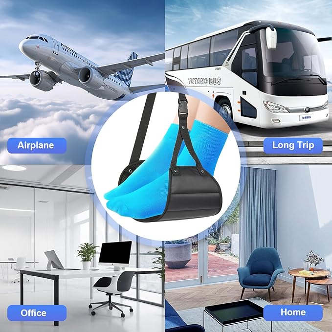 Airplane Travel Foot Hammock, Perfect Airplane Footrest to Relax Feet, - Image 7