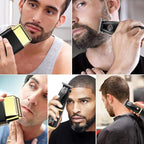 HIENA PRO Hair Trimmers and Foil Shaver for Men Kit,Men Professional Cordless Barbers Hair Clippers with LCD Display,Black Gold Zero Gapped Hair Trimmer, Double Foil Shaver