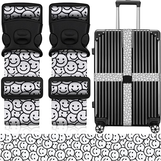 2 Pack Luggage Straps for Suitcases, Adjustable Travel Belt by ZHOMA