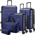 Hoteel Luggage Sets 5 Piece, ABS+PC Hard Shell Expandable Suitcases by HOTEEL
