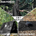salamra Hooded Rain Poncho Waterproof Raincoat Jacket - Image 4