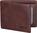 VISOUL Mens Bifold Leather RFID Blocking Wallet by VISOUL