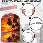 Sunset Beach and Palm Tree Leather Luggage Tag - Image 4