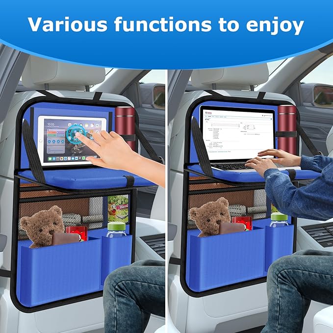 Car Backseat Organizer with tableTray & 9 Storage Pockets - Image 6