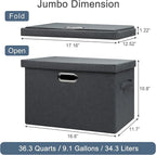 Large 17" 36 Quart Collapsible Stackable Storage Bins - Image 2