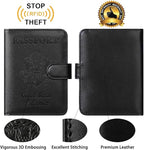 Passport Holder With Luggage Tag Cover Wallet RFID Blocking Leather Case Travel - Image 5