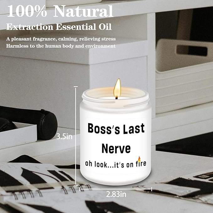 Boss Gifts,Boss Lady Gifts for Women, Men, Funny Anniversary Christmas Birthday Best Gift for Him, Her - Lavender Scented Candles