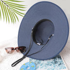 DRESHOW Beach Hats for Women Big Straw Wide Brim Summer Hat Floppy Foldable - Image 6