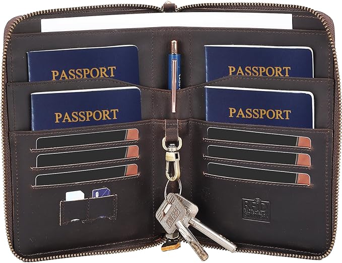 STAR VISTA Lorenzo Full Grain Leather Family Passport Wallet by STARVISTA