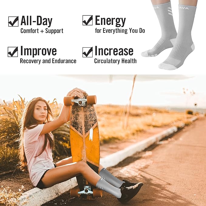 DOVAVA Dri-tech Compression Crew Socks, Comfort Boost Circulation - Image 5