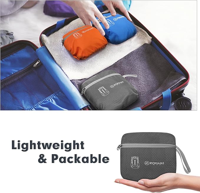 ZOMAKE Ultra Lightweight Packable Backpack 25L, Foldable Hiking Backpacks Water - Image 6