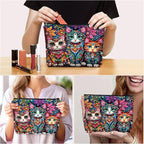 Bohemian Cat Makeup Bag Gift: Cute Boho Cats Themed Cosmetic & Toiletry Organizer Pouch For Daughters, Sisters, Friends,Teen Girls & Women.Ideal Gift For Travel, Birthdays, & Christmas.