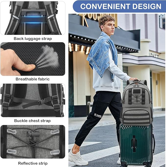 Laptop Lunch Backpack for Men - 40L Large Capacity Work Backpack - Image 5