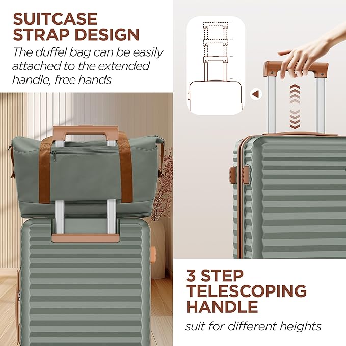 SHOWKOO Luggage Sets 3 Piece Hardside Expandable Suitcase - Image 6