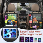Backseat Car Organizer with Touch Screen, Kick Mats Back Seat Protector with 10 - Image 2