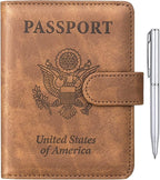 TIGARI Passport Holder for Travel Women Men, PU Leather Waterproof RFID by TIGARI