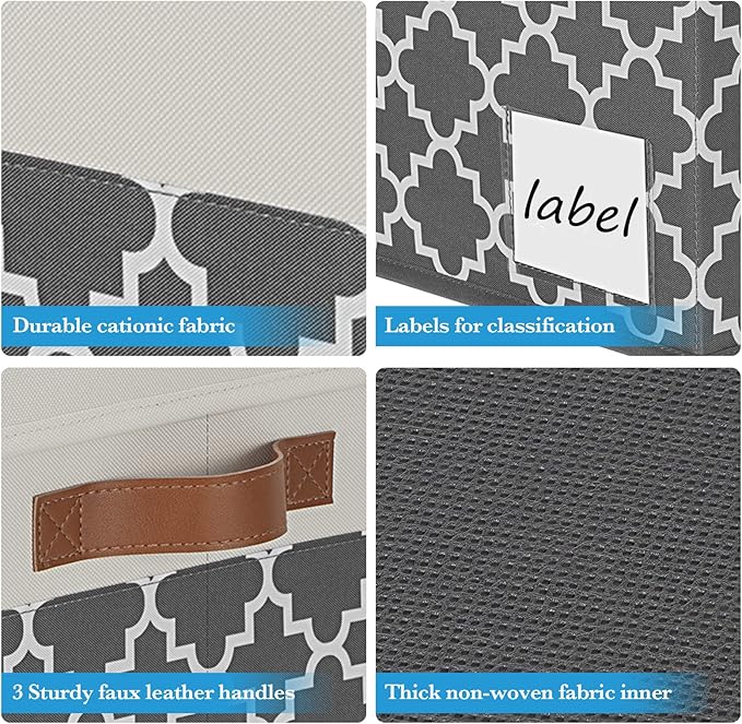 Large Storage Bins with Lids, Foldable Fabric Storage Baskets with Lids - Image 5