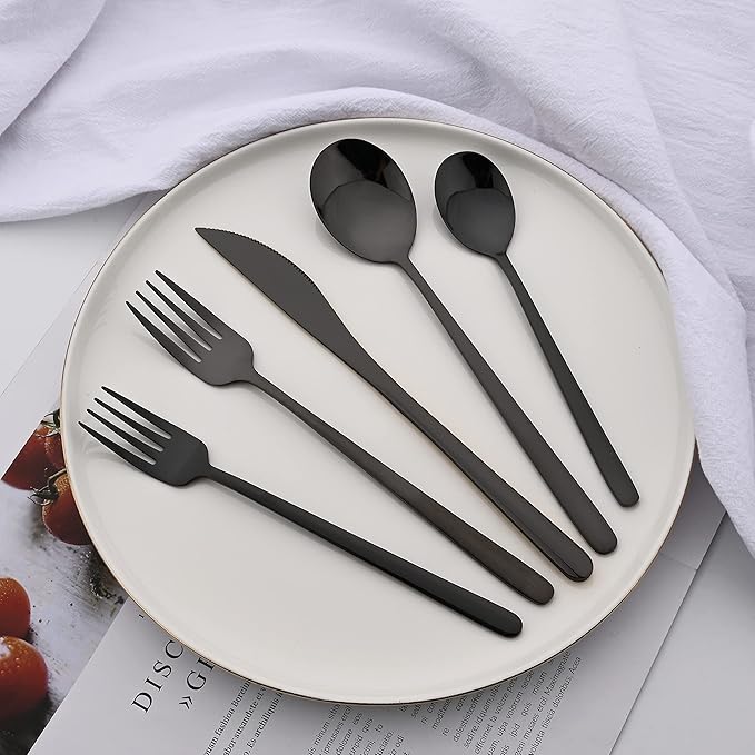 20 Pieces Silverware Set 304 Stainless Steel, Healthy & Eco-Friendly Silver - Image 2