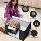 Fab totes 24 Gallons Clothes Storage, Foldable Thick Fabric Blanket Storage Bags - Image 4