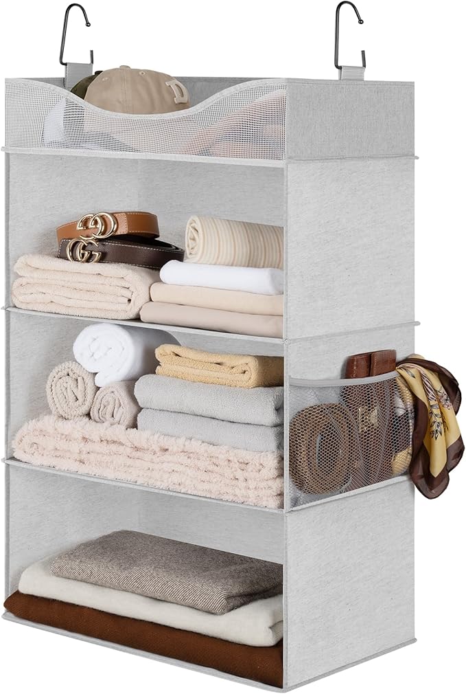 StorageWorks Hanging Closet Organizer, 3-Shelf Hanging Closet Shelves by StorageWorks
