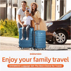 SHOWKOO Luggage Sets Expandable PC+ABS Durable Suitcase Sets Double Wheels TSA - Image 2