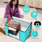 Fab totes 24 Gallons Clothes Storage, Foldable Thick Fabric Blanket Storage Bags - Image 4