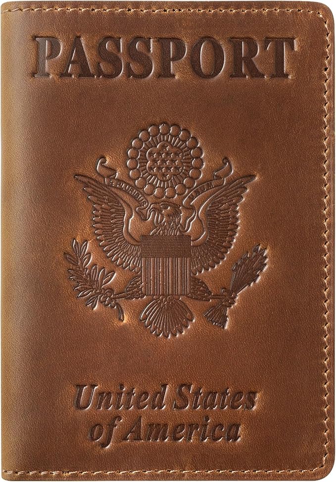 Jack&Chris Leather Passport Holder, Passport Travel Wallet Cover Case by JackChris