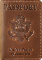 Jack&Chris Leather Passport Holder, Passport Travel Wallet Cover Case by JackChris