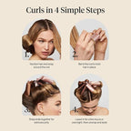 Kitsch Satin Hair Curlers, Heatless Curling Rod - Jumbo Flexi Rod for Heatless Curls Overnight, Comfortable Hair Curlers to Sleep In for Frizz-Free, No Heat Damage Styling - 4pcs Rosewood
