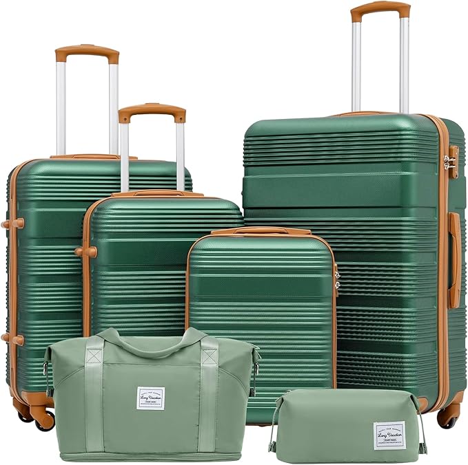 LONG VACATION 6 Piece ABS+PC Hardshell Luggage Set by LONG+VACATION