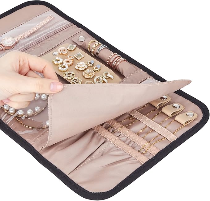 BELALIFE Travel Jewelry Case Organizer, Medium Foldable Storage Roll - Image 6